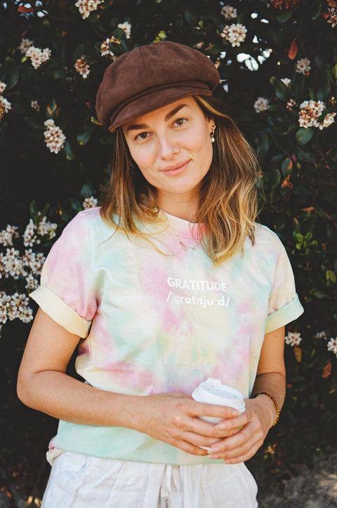 Women's Limited Edition Tie Dye Gratitude Tee - The Good Human Factory