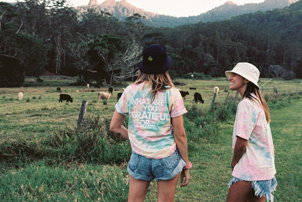 Women's Limited Edition Tie Dye Gratitude Tee - The Good Human Factory