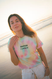 Women's Limited Edition Tie Dye Gratitude Tee - The Good Human Factory